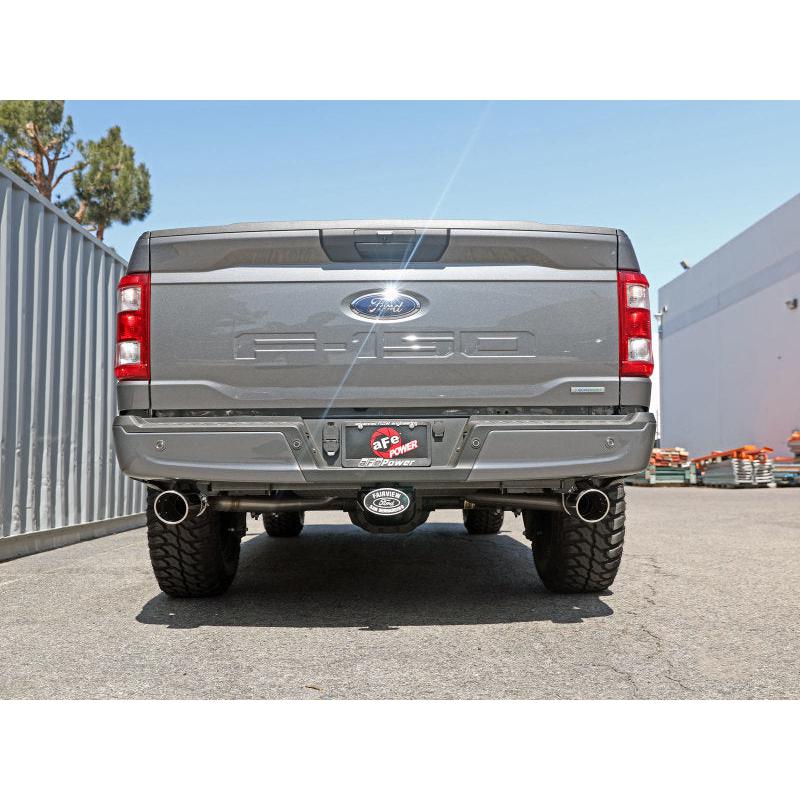 aFe Vulcan 3in 304 SS Cat-Back Exhaust 2021 Ford F-150 V6 2.7L/3.5L (tt)/V8 5.0L w/ Polished Tips-SR1 Performance