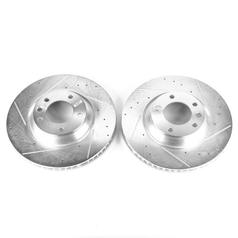 Power Stop 07-15 Audi Q7 Front Evolution Drilled & Slotted Rotors - Pair-SR1 Performance