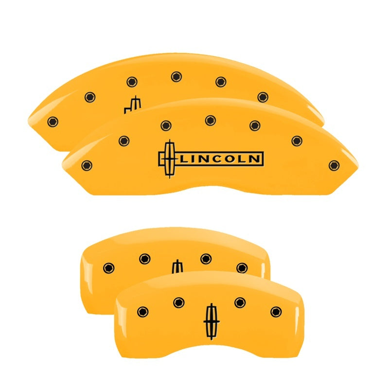 MGP 4 Caliper Covers for Lincoln MKX * Yellow Finish with Engraved MGP Logo, Front & Rear