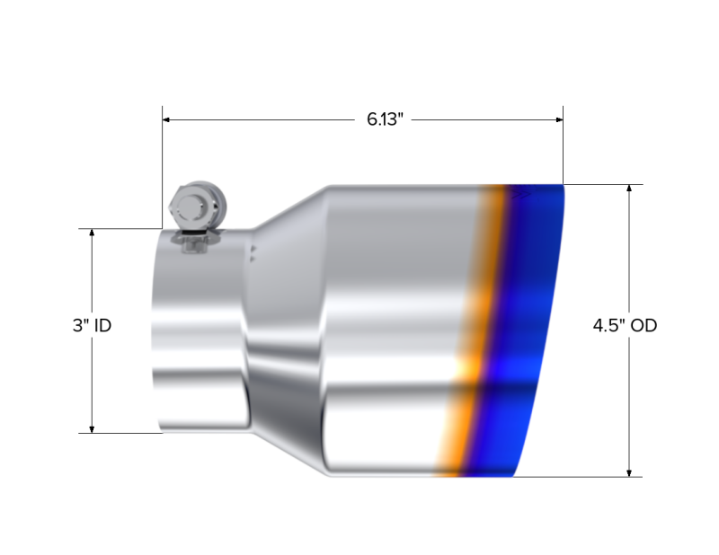 MBRP Universal Stainless Steel Dual Wall Tip 4.5in OD/3in Inlet/6.13in L-SR1 Performance