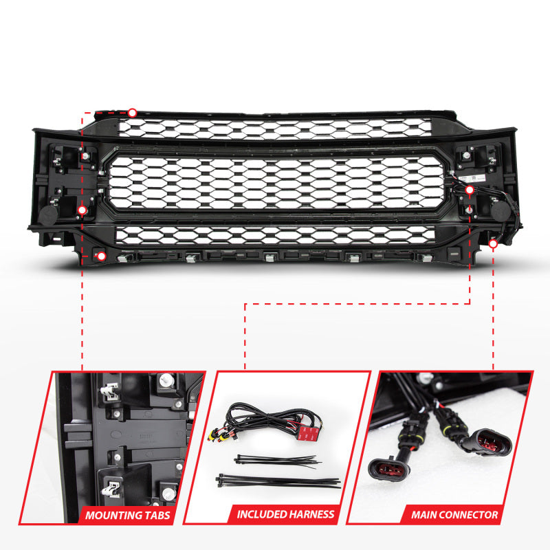 Anzo 21-23 Ford F150 Black Housing Full LED Light Tube Front Grille-SR1 Performance
