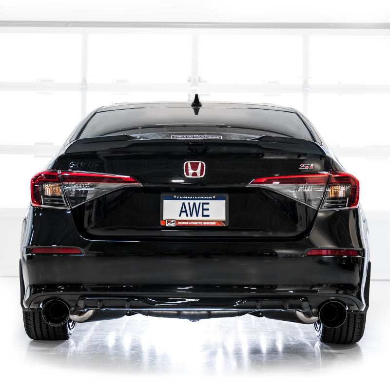 AWE Tuning 22+ Honda Civic Si/Acura Integra Track Edition Catback Exhaust - Dual Diamond Black Tips-SR1 Performance