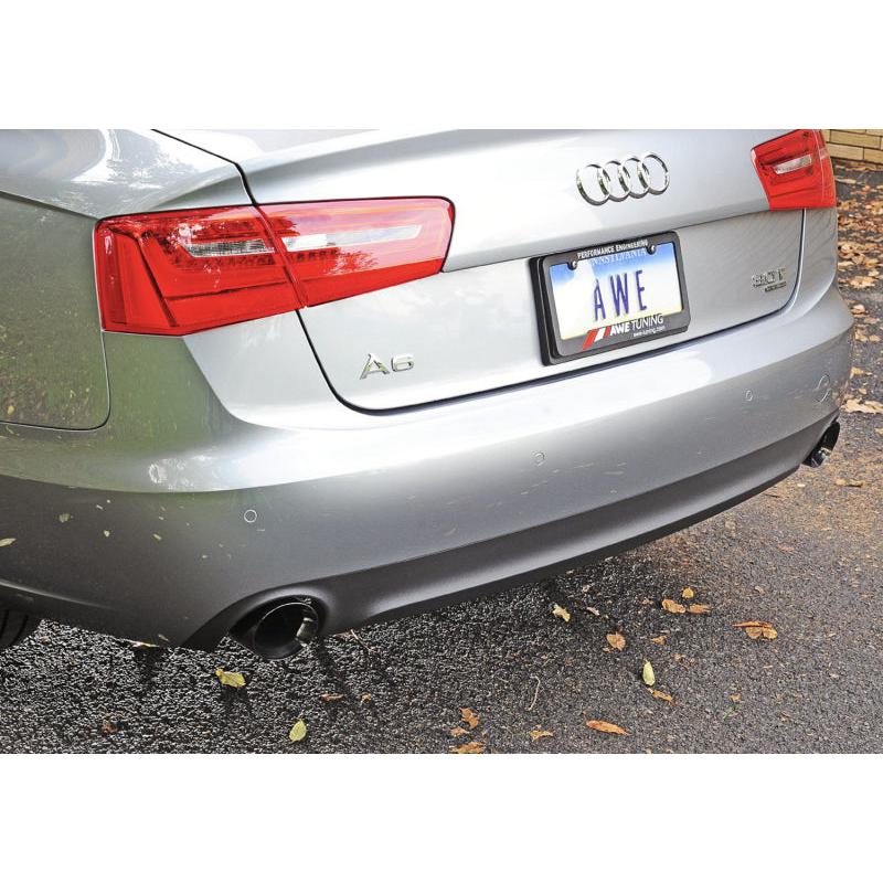 AWE Tuning Audi C7 A6 3.0T Touring Edition Exhaust - Dual Outlet Diamond Black Tips-SR1 Performance