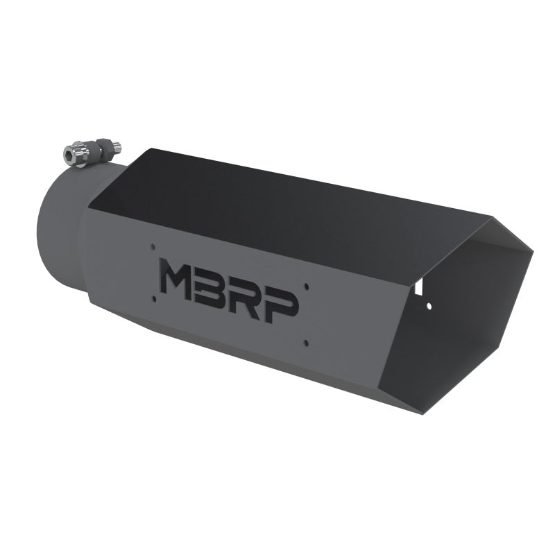 MBRP Universal Hex Tip 4in Inlet 16in Length w/o Logo - Black Coated-SR1 Performance