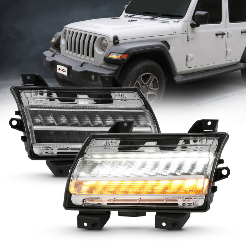 ANZO 18-19 Jeep Wrangler JL Halogen Chrome Clear w/ Sequential Signal-SR1 Performance