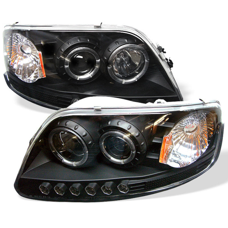Spyder Ford F150 97-03 Projector - LED Halo Amber Reflctr LED Blk PRO-YD-FF15097-1P-AM-BK-SR1 Performance