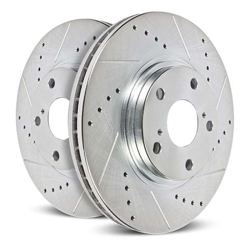 Power Stop 22-24 Ford Maverick Rear Drilled & Slotted Rotor (Pair)-SR1 Performance