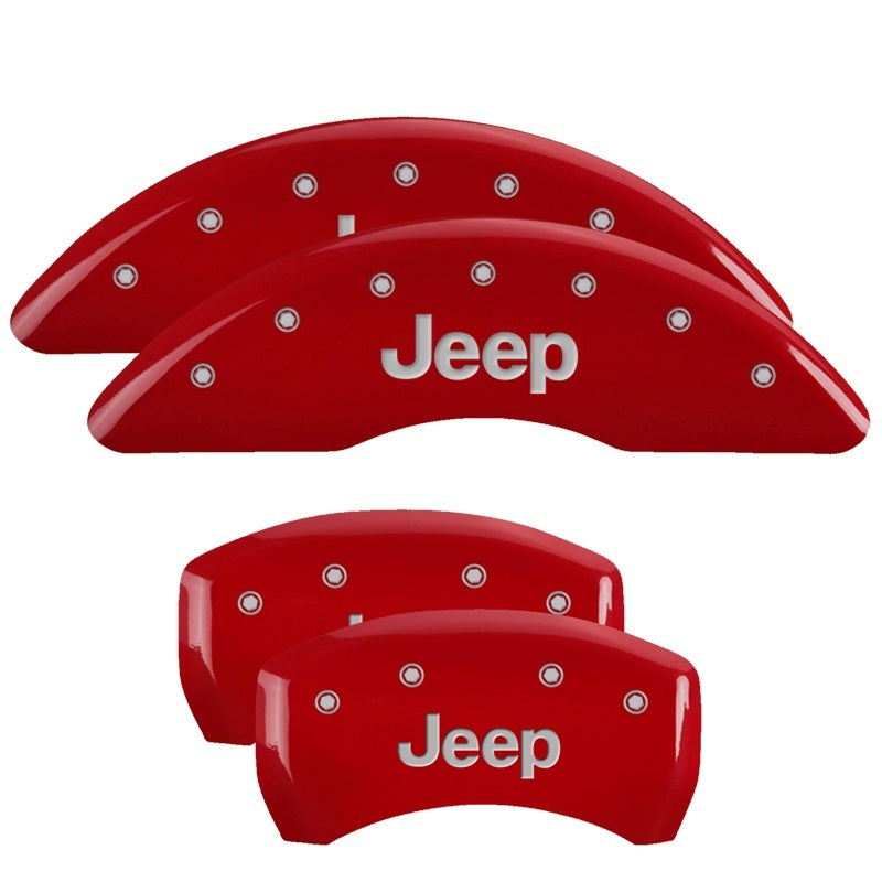 MGP 4 Caliper Covers Engraved Front & Rear JEEP Red finish silver-SR1 Performance