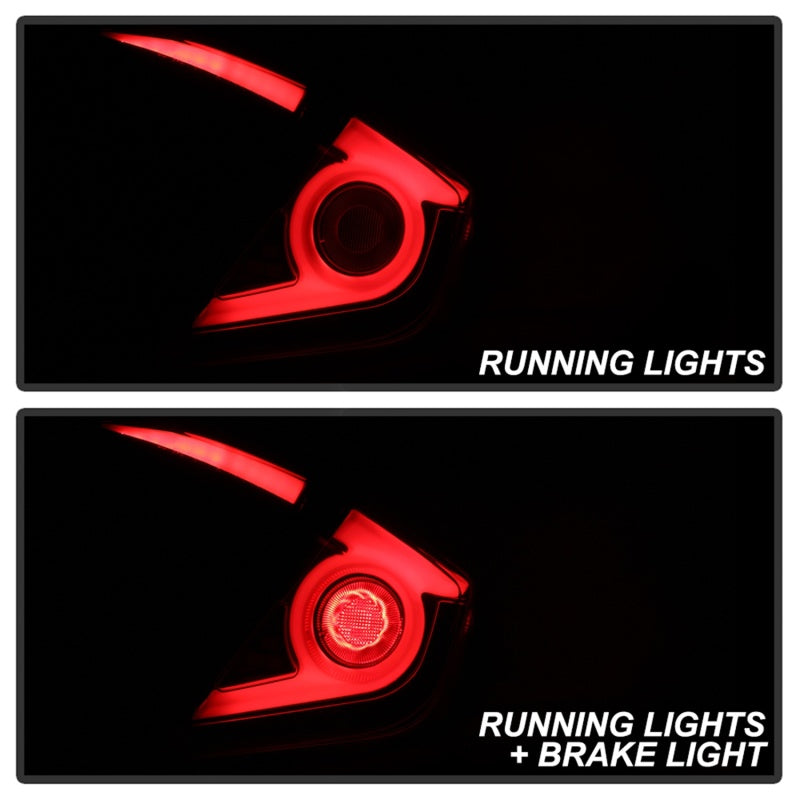 Spyder 16-18 Honda Civic 4 Door Light Bar LED Tail Lights - Black Smoke (ALT-YD-HC164D-LB-BSM)-SR1 Performance