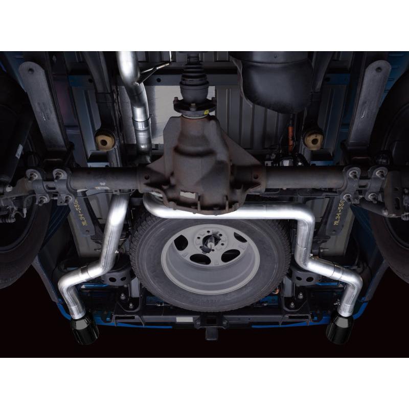 AWE 0FG 21+ Ford F150 Dual Split Rear Cat-Back Exhaust- 5in Diamond Black Tips-SR1 Performance