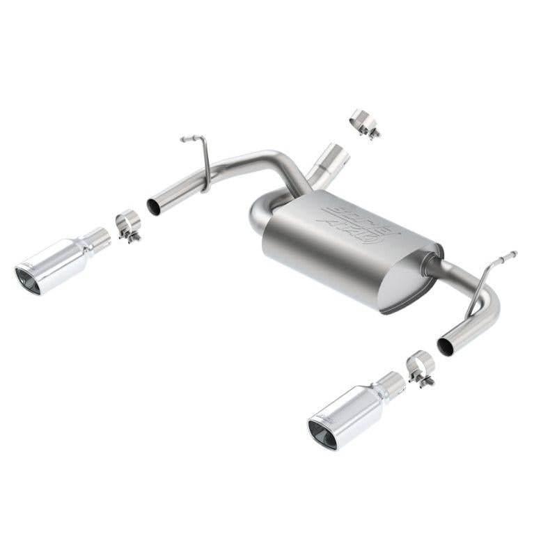 Borla 12-14 Jeep Wrangler JK 2Dr & 4Dr Rear Section ATAK Single Sqaure Rolled Angle-Cut Exit Exhaust-SR1 Performance