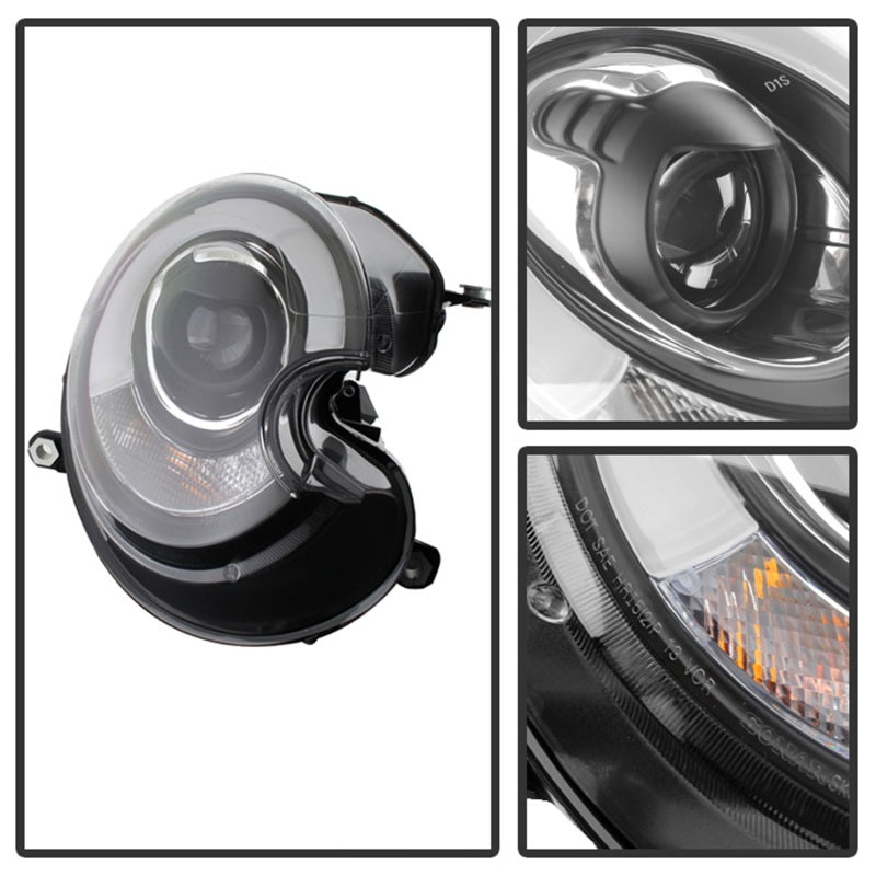 Spyder Mini Cooper 2010-2012 Projector Headlights Xenon/HID Model- DRL Blk PRO-YD-MC07-HID-DRL-BK-SR1 Performance