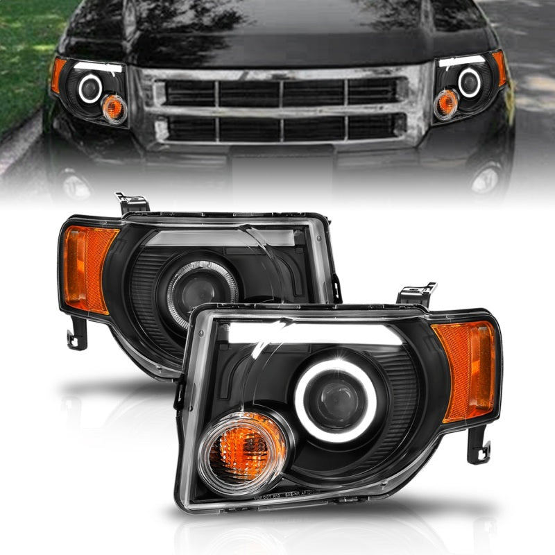 ANZO 2008-2012 Ford Escape Projector Headlights w/ Halo Black-SR1 Performance