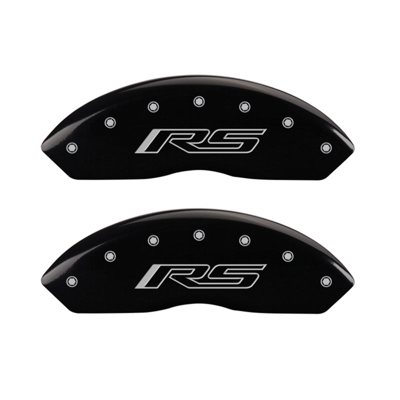 MGP 4 Caliper Covers Engraved Front & Rear Gen 5/RS Black finish silver-SR1 Performance