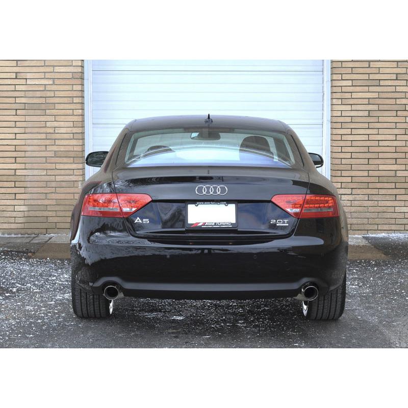 AWE Tuning Audi B8 A5 2.0T Touring Edition Exhaust - Dual Outlet Polished Silver Tips-SR1 Performance