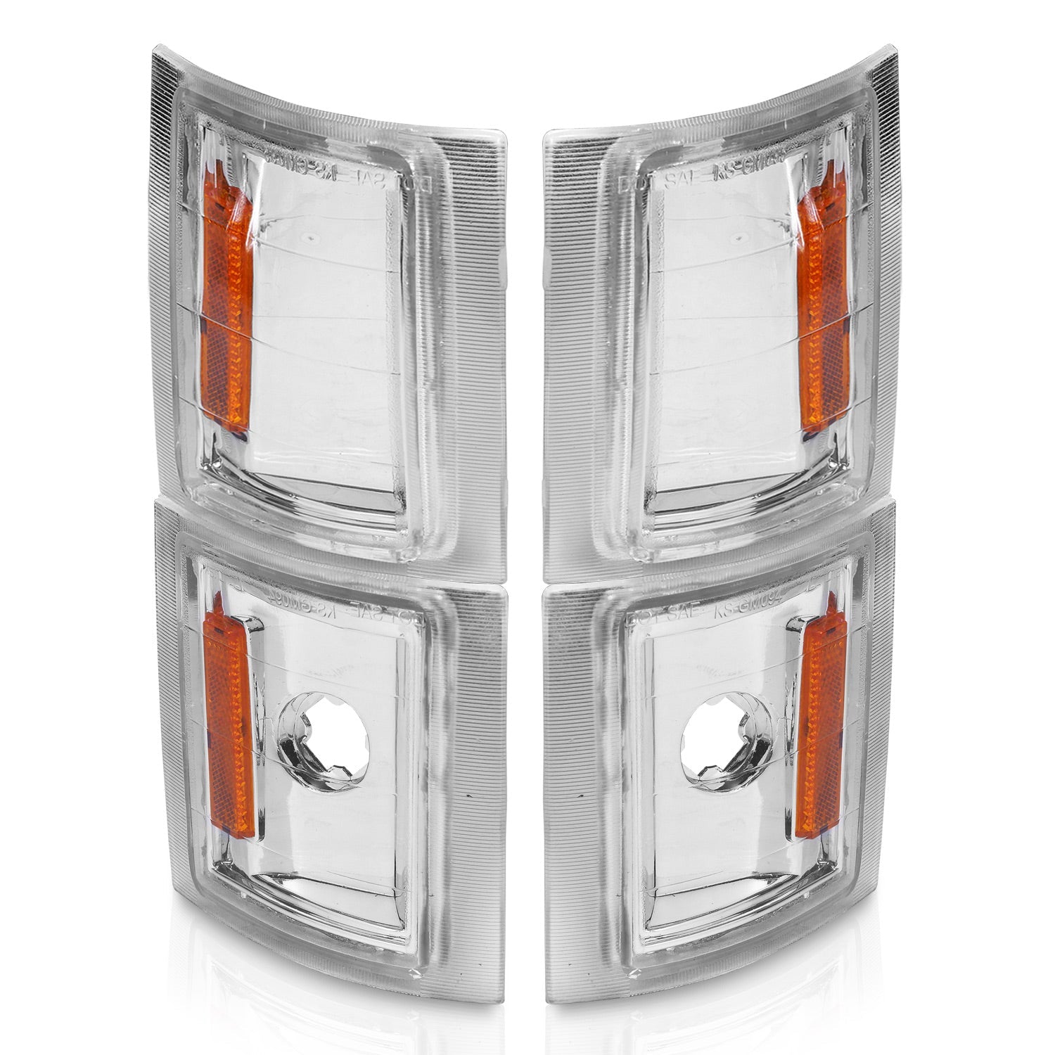 CHEVY BLAZER (FULL SIZE) 94 / CHEVY C/K1500 94-99 / 2500/3500 94-00 / SUBURBAN 94-99 / TAHOE 95-99 CORNER LIGHTS CLEAR LENS W/ AMBER REFLECTOR