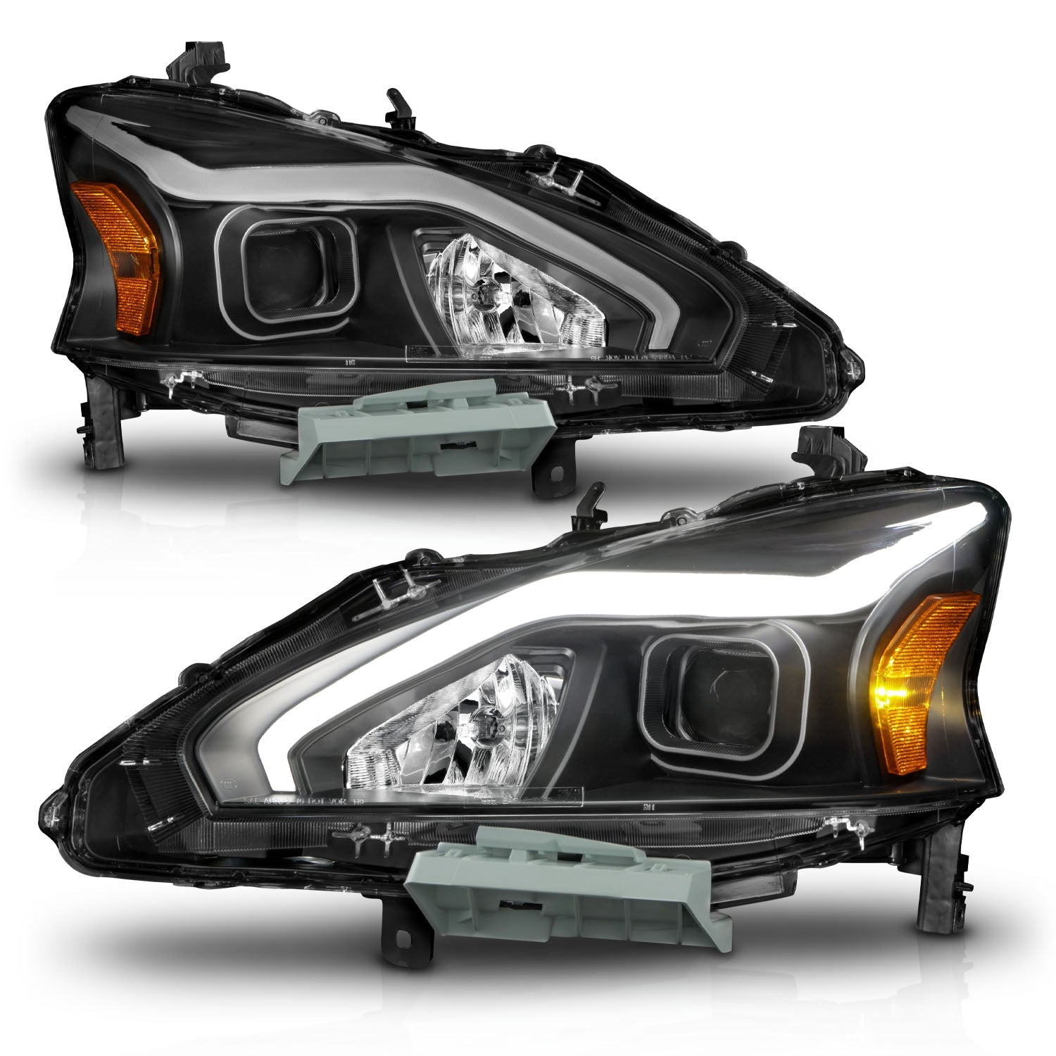 NISSAN ALTIMA 13-15 4DR PROJECTOR LIGHT BAR G2 HEADLIGHTS BLACK (FOR HALOGEN MODELS ONLY)