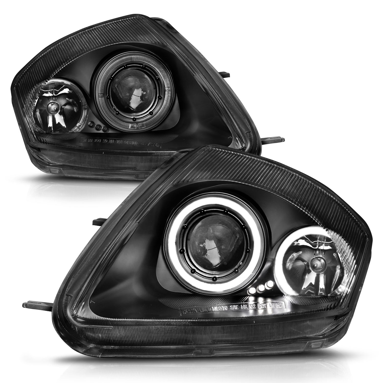 MITSUBISHI ECLIPSE 00-05 PROJECTOR HEADLIGHTS 2 HALOS BLACK