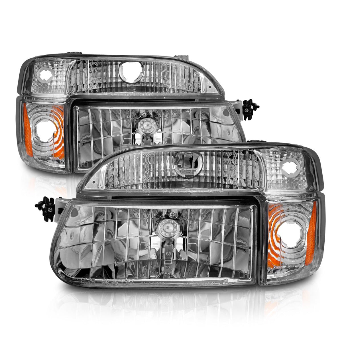 FORD EXPLORER 95-01 / MOUNTAINEER 97 CRYSTAL HEADLIGHTS CHROME W/ CORNER LIGHTS 2PC