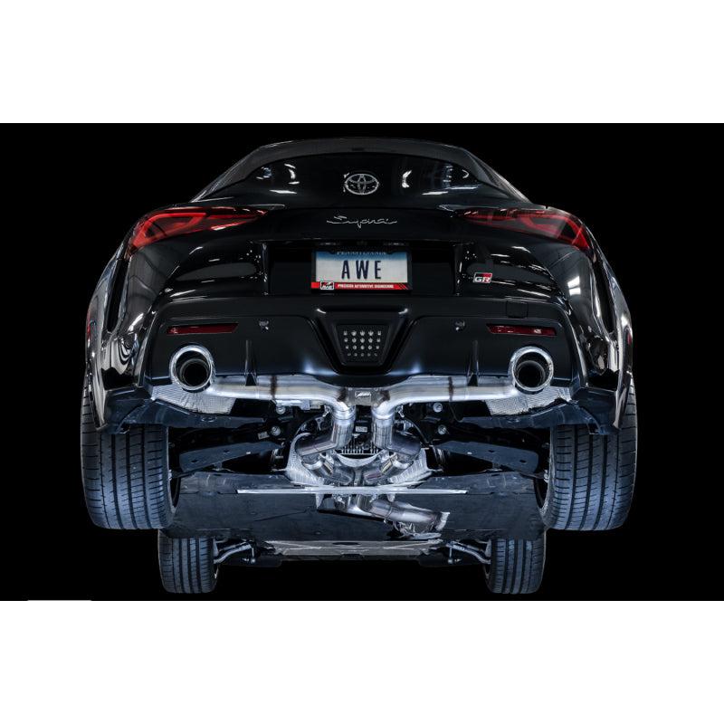 AWE Tuning 2020 Toyota Supra A90 Track Edition Exhaust - 5in Chrome Silver Tips-SR1 Performance