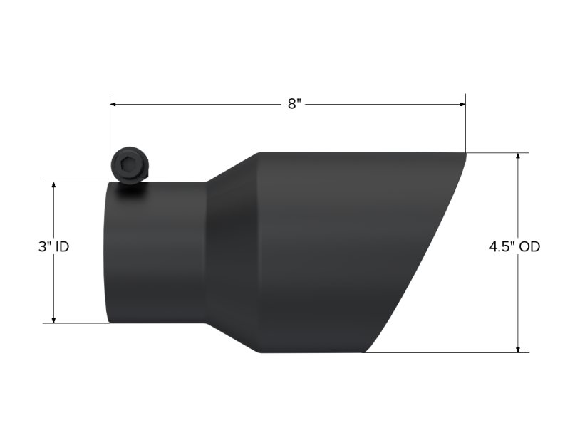 MBRP Universal Tip 4.5in OD 3in Inlet 8in Length Dual Walled Angled Exhaust Tip - Black-SR1 Performance
