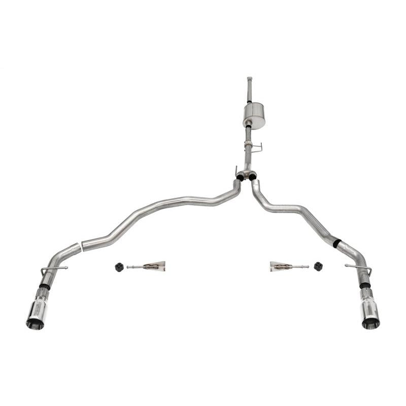 Corsa 2021-2024 Ford F-150 SuperCrew/6.5in Bed 3.5L V6 Sport Cat-Back Dual Rear Exit-Polished-SR1 Performance
