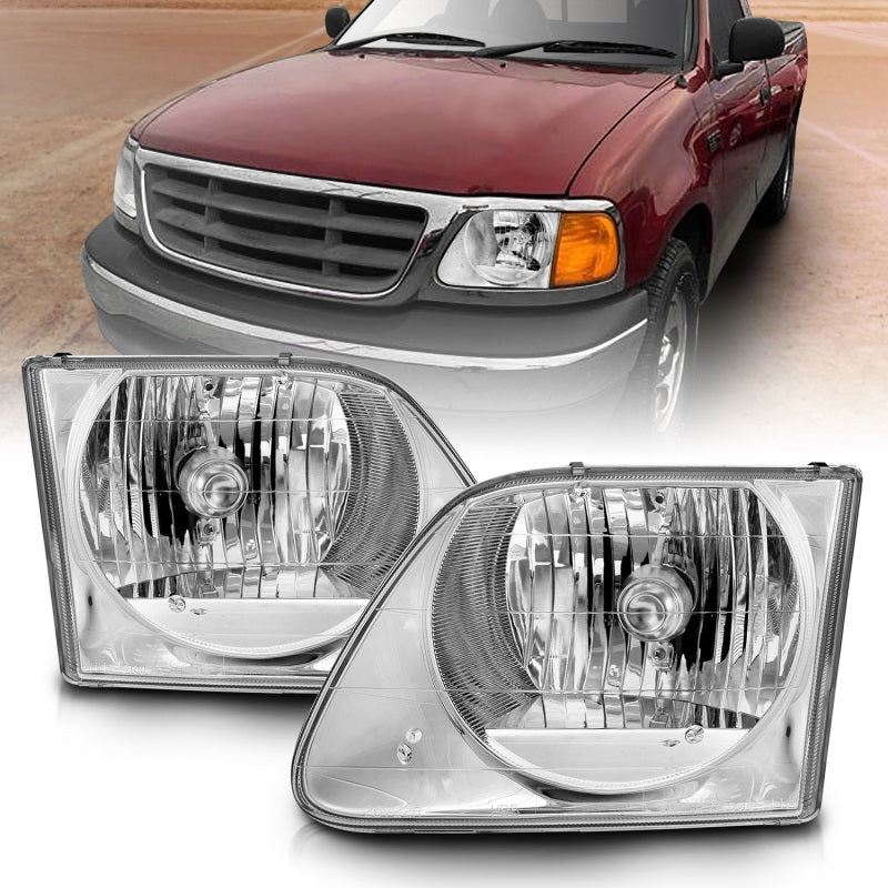 ANZO 1997-2003 Ford F-150 Crystal Headlights Chrome-SR1 Performance