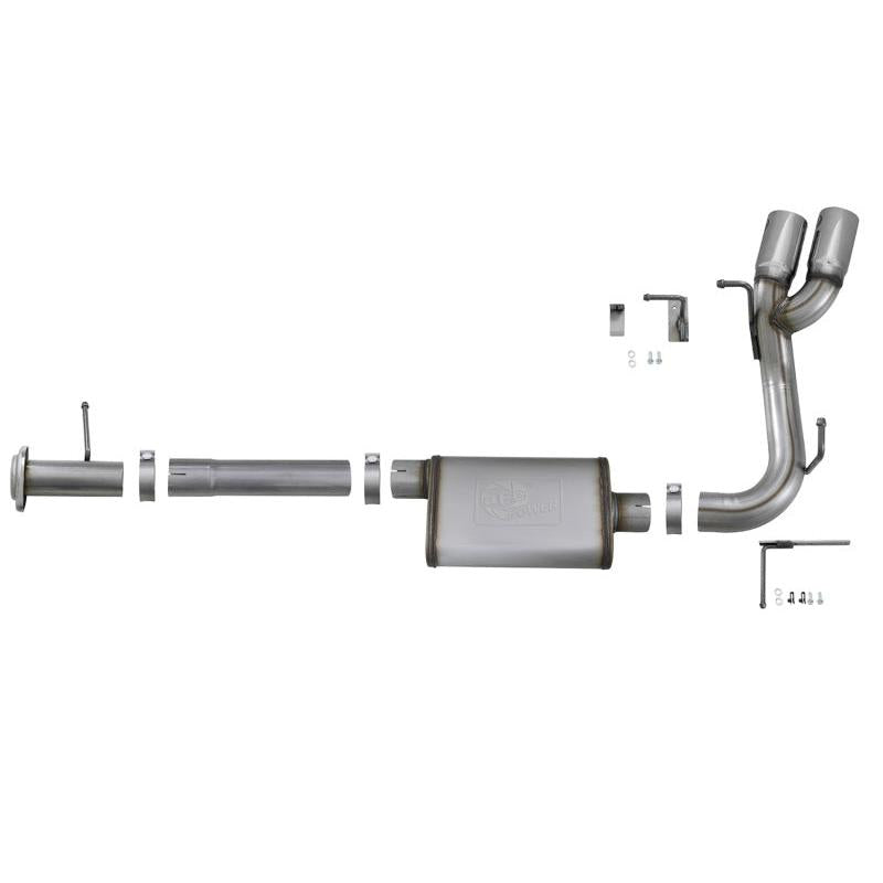 aFe Rebel Series CB 3in Middle Side Exit SS Exht w/Polish Tips 15-17 Chevy Colorado / GMC Canyon-SR1 Performance