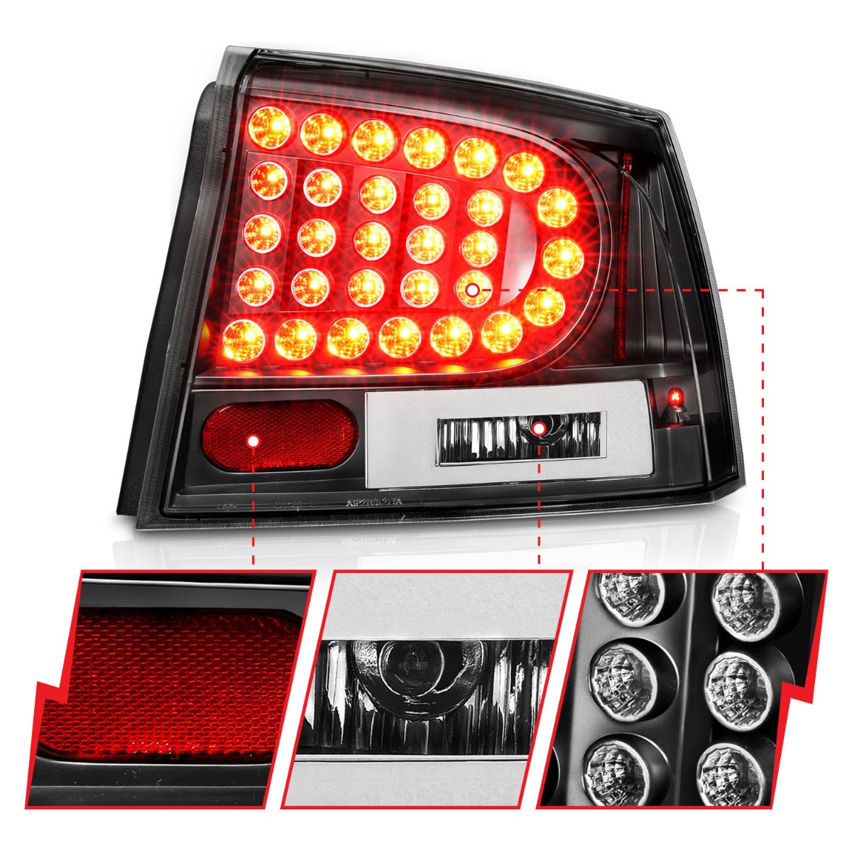 DODGE CHARGER 06-08 LED TAIL LIGHTS BLACK