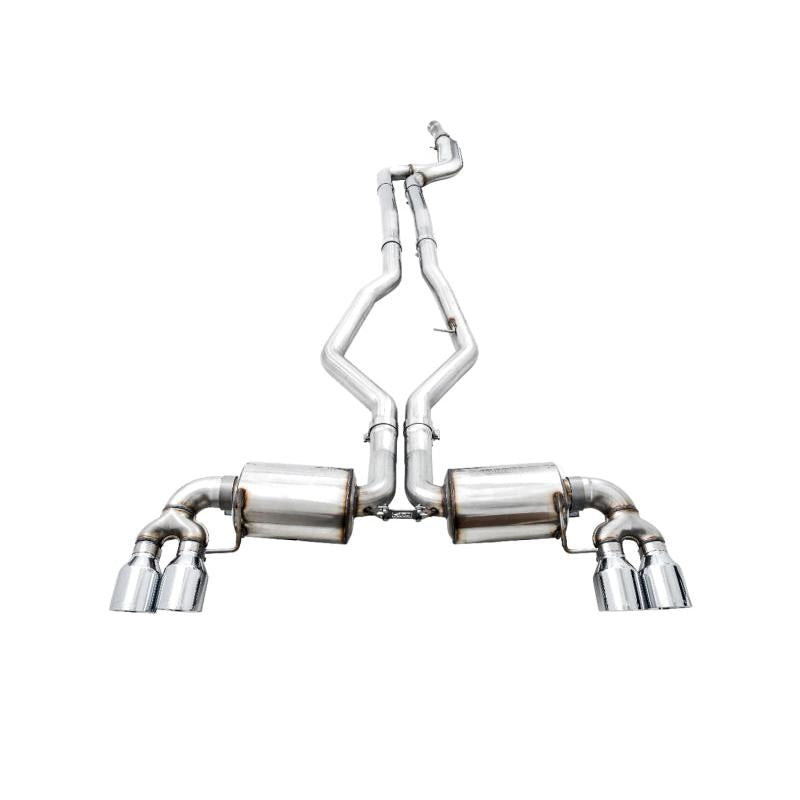 AWE Tuning 2019+ BMW M340i (G20) Non-Resonated Touring Edition Exhaust - Quad Chrome Silver Tips-SR1 Performance