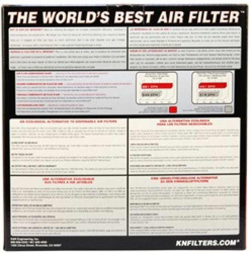 K&N Replacement Panel Air Filter Seat/Skoda/Volkswagen 12-14 MII/Citigo/UP/2014 Polo 1.0L-SR1 Performance
