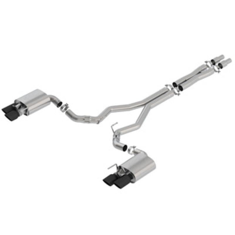 Borla 2018 Ford Mustang GT 5.0L AT/MT 3in ATAK Catback Exhaust Black Chrome Tips w/ Valves-SR1 Performance