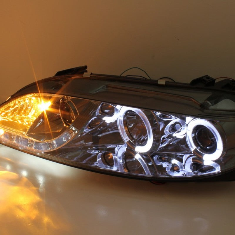 Spyder Mazda 6 03-05 With Fog Lights Projector Headlights LED Halo DRL Smke PRO-YD-M603-FOG-DRL-SM-SR1 Performance