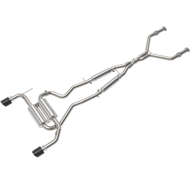 aFe 14-15 Infiniti Q50 (V37) V6 3.7L Takeda 2-1/2in SS Cat-Back Exhaust System w/ Carbon Fiber Tips-SR1 Performance