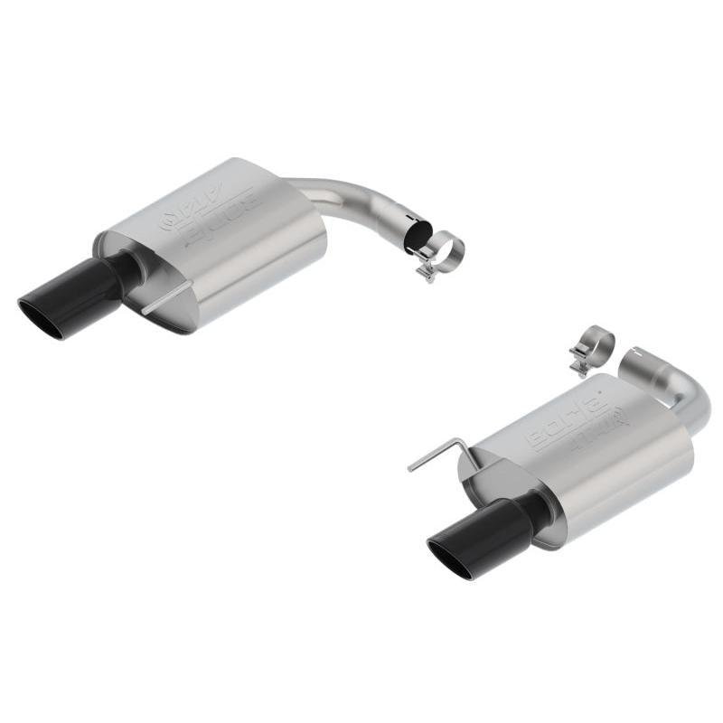 Borla Atak S Rear Section 15-17 Ford Mustang GT 5.0L V8 MT/AT 2.5in pipe 4in tip (Black Chrome)-SR1 Performance
