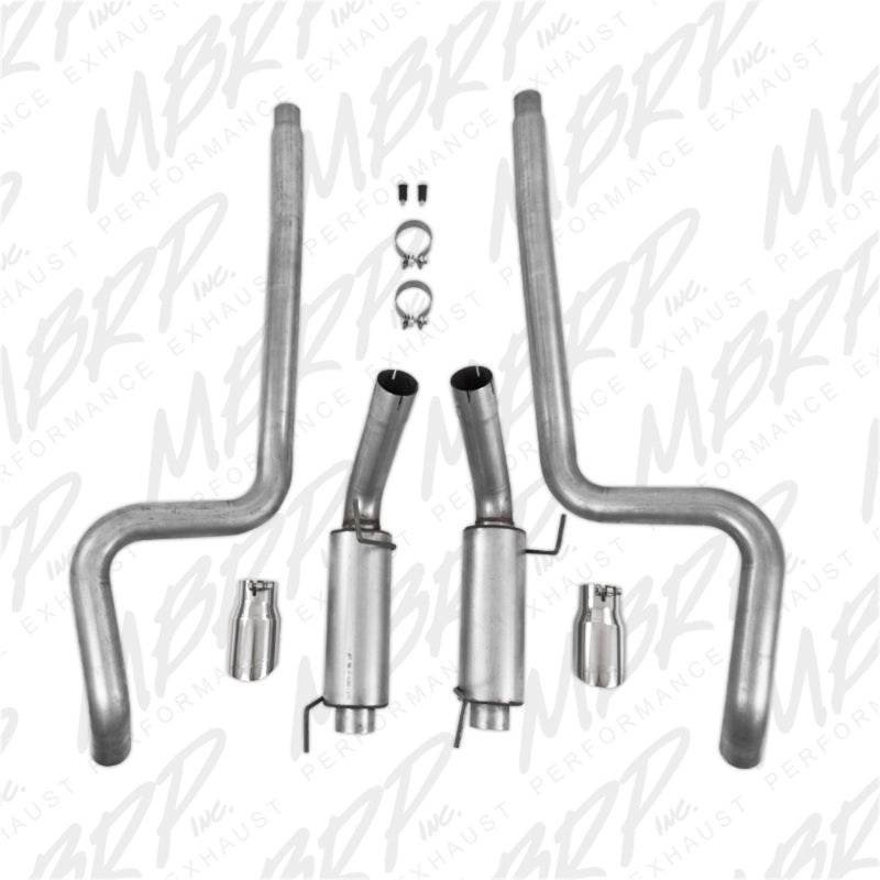 MBRP 05-09 Ford Mustang GT 4.6L Dual Split Rear Race Version AL/ 3in Cat Back Exhaust System-SR1 Performance