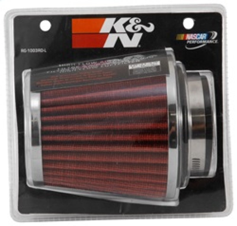 K&N Universal Chrome Filter 2 3/4in FLG / 4 1/2in Bottom / 4 1/2in Height-SR1 Performance