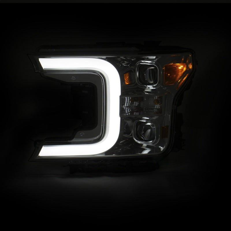ANZO 18-19 Ford F-150 Projector Headlights w/Plank Style Switchback Chrome w/Amber-SR1 Performance