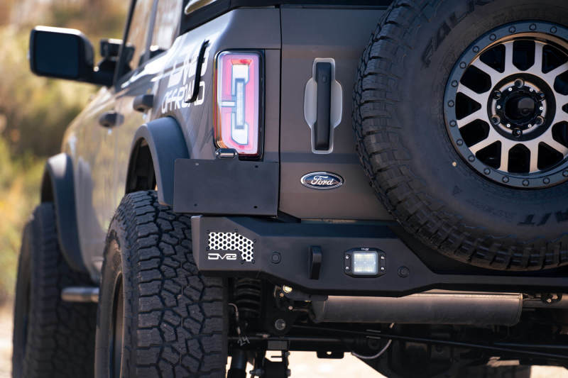 DV8 Offroad 21-22 Ford Bronco MTO Series Rear Bumper with Side License Plate Mount and Recovery Points