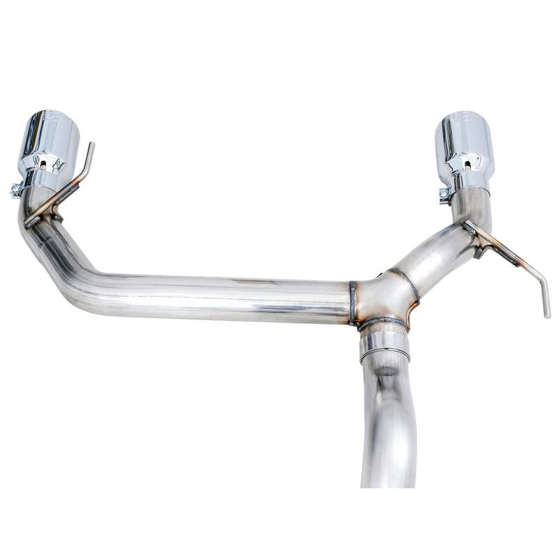 AWE Tuning 2021+ Ford Bronco 0FG Dual Rear Exit Exhaust w/Chrome Silver Tips & Bash Guard-SR1 Performance
