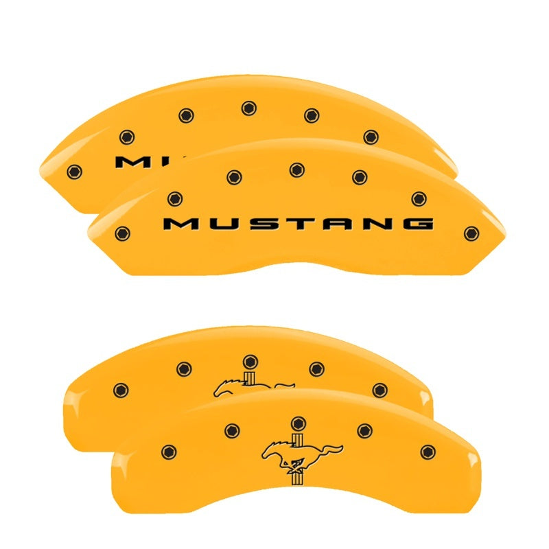 MGP 4 Caliper Covers Engraved Front 2015/Mustang Engraved Rear 2015/Bar & Pony ylw finish black-SR1 Performance