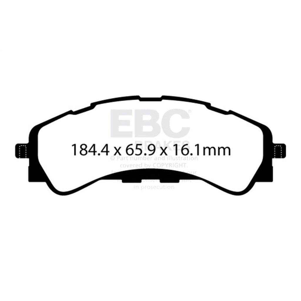 EBC Yellowstuff Front Brake Pads for 2019-2021 Ford Ranger and 2021 Ford Bronco