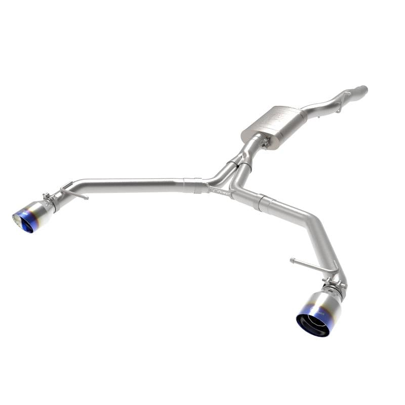 afe MACH Force-Xp 13-16 Audi Allroad L4 SS Axle-Back Exhaust w/ Blue Flame Tips-SR1 Performance