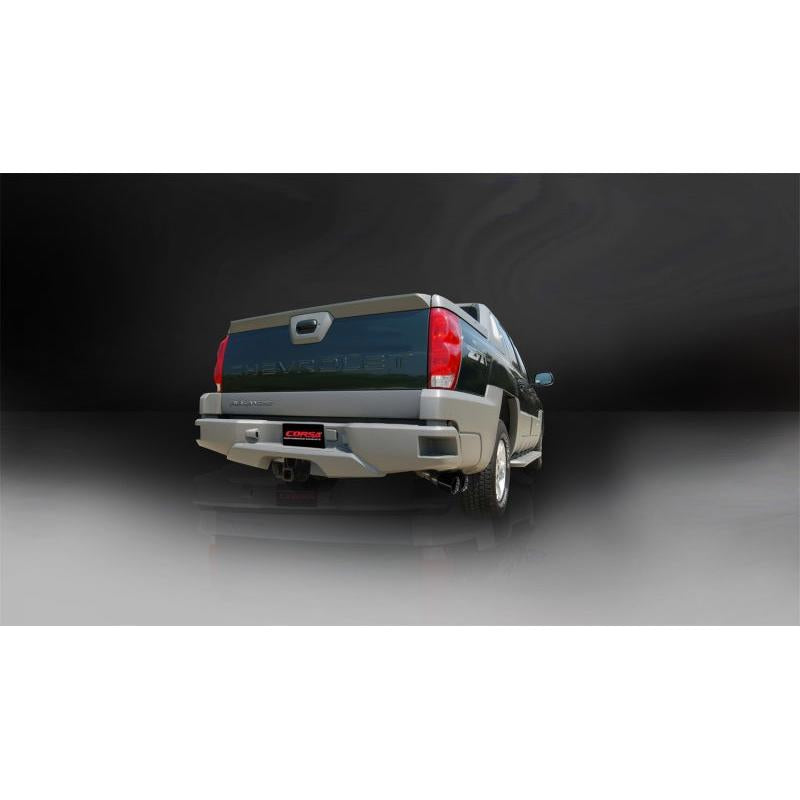 Corsa 2002-2006 Chevrolet Avalanche 5.3L V8 3in Sport Cat-Back Exhaust w/ twin 4in Black Tips-SR1 Performance