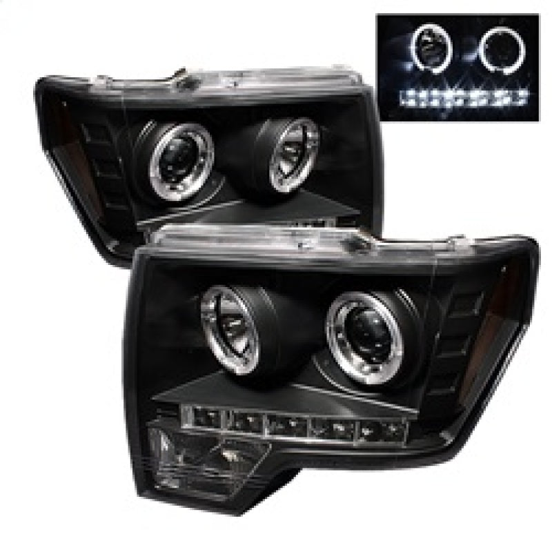 Spyder Ford F150 09-14 Projector Headlights Halogen Model- LED Halo LED Blk PRO-YD-FF15009-HL-BK-SR1 Performance