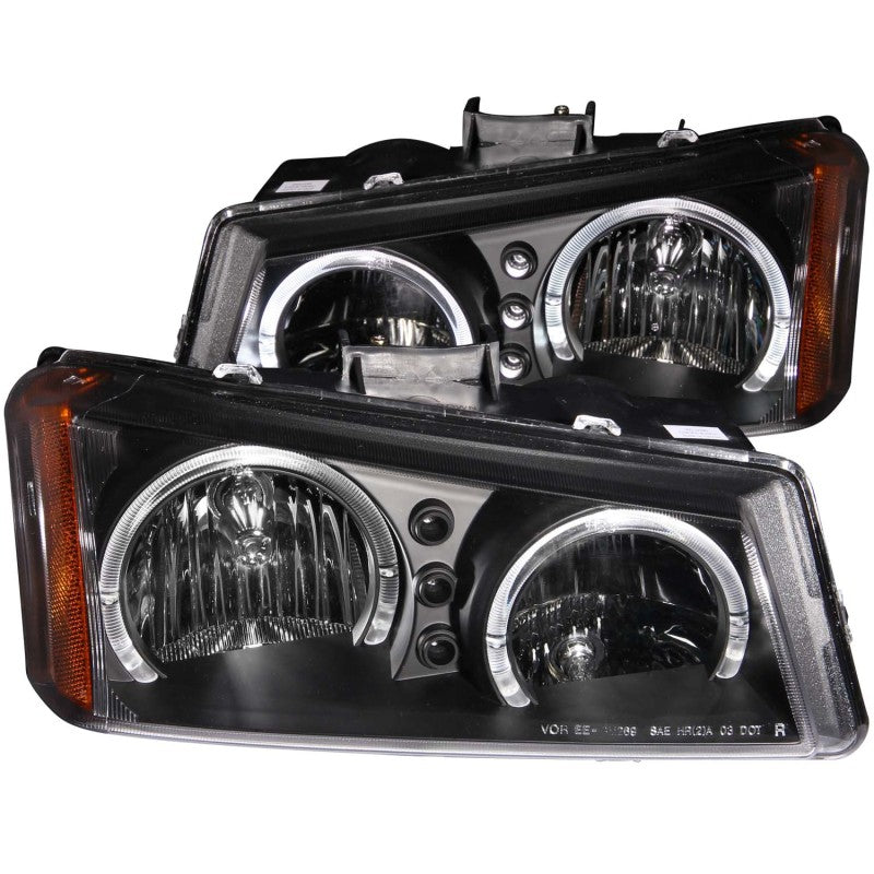 ANZO 2003-2006 Chevrolet Silverado 1500 Crystal Headlights w/ Halo Black-SR1 Performance