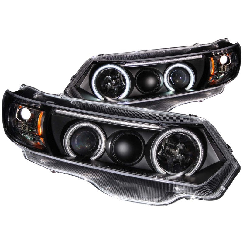 ANZO 2006-2011 Honda Civic Projector Headlights w/ Halo Black (CCFL)-SR1 Performance