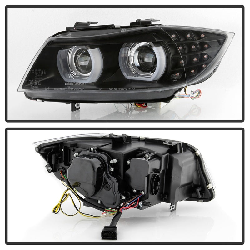 Spyder 09-12 BMW E90 3-Series 4DR HID w/ AFS Only - LED Turn - Black - PRO-YD-BMWE9009-AFSHID-BK-SR1 Performance
