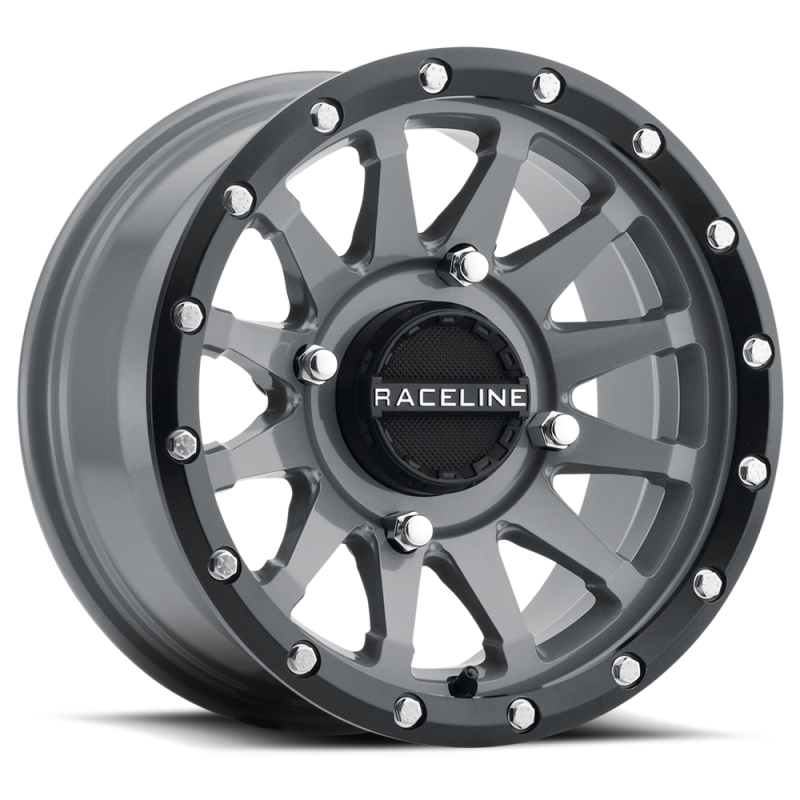 Raceline A95SG Trophy 15x6 Inch Off-Road Wheel with Black and Grey Lip, 4x156 Bolt Pattern, 40mm Offset
