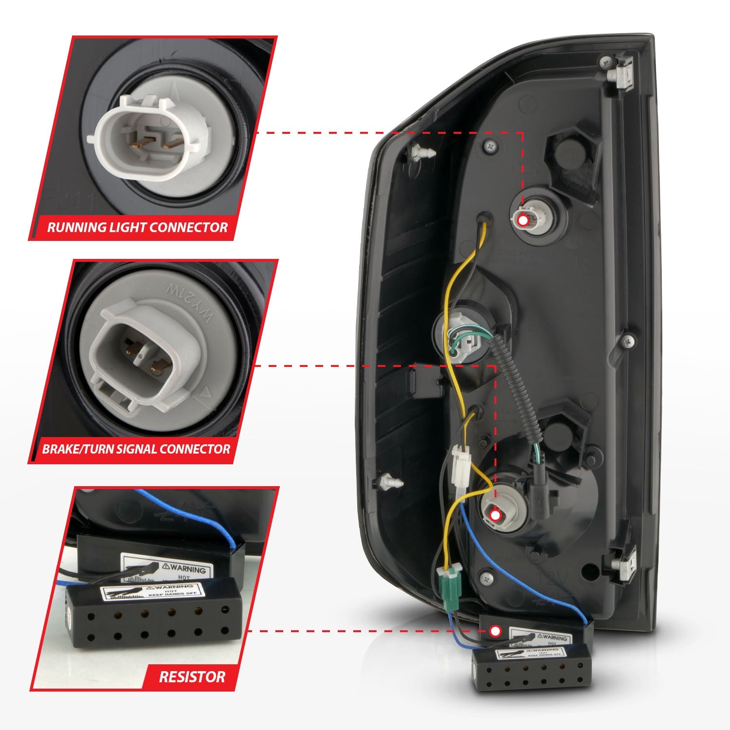 TOYOTA TUNDRA 14-21 FULL LED TAIL LIGHTS BLACK SMOKE LENS W/ SEQUENTIAL SIGNAL (RED LIGHT BAR)
